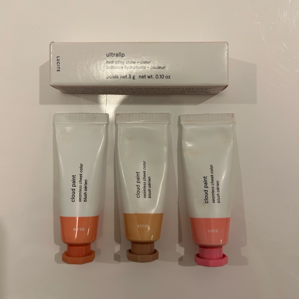 Glossier cloud paint and ultra lip bundle